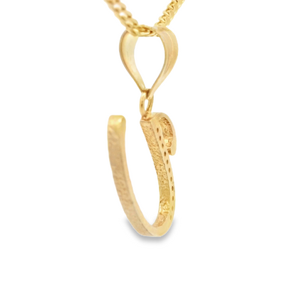 PENDANT 14K CZ LETTER U