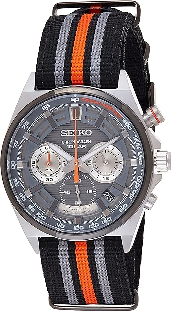 SEIKO GRAY DIAL ORANGE HAND SSB403 ESSENTIAL