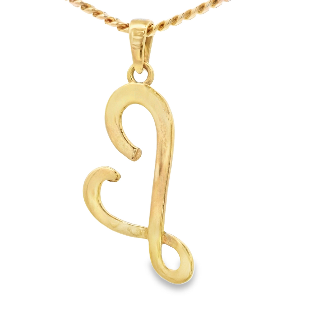 PENDANT 14K LETTER L SCRIPT POLISHED