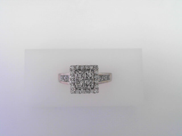 RING 14K #7 ENGAGEMENT NATURAL DIAMOND CHANNEL SET