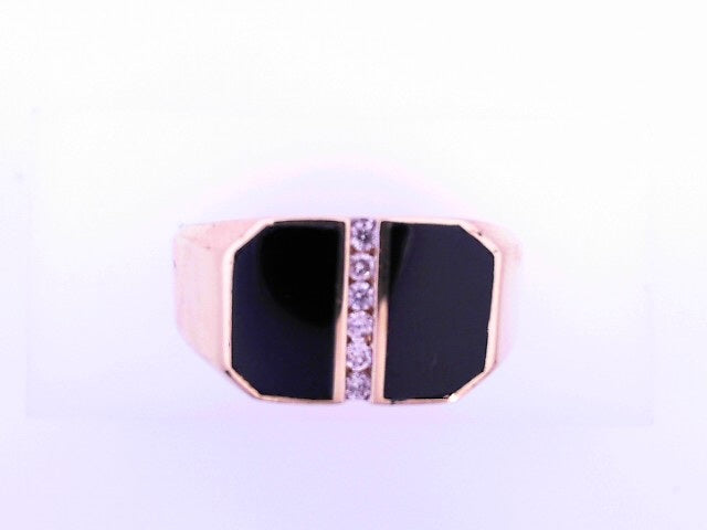 14 KARAT RING SIZE 11.5 WEIGHT: 10.4 : BLACK ONYX