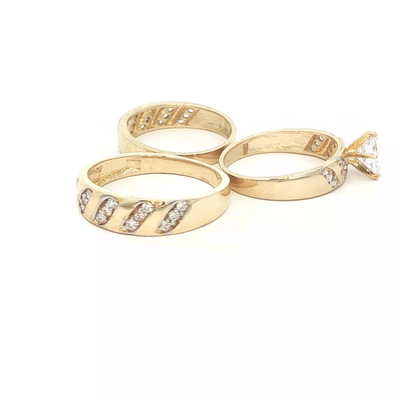 14 KARAT RING SIZE 7.5 WEIGHT: 2.5G : 4.5MM CZ 5 S