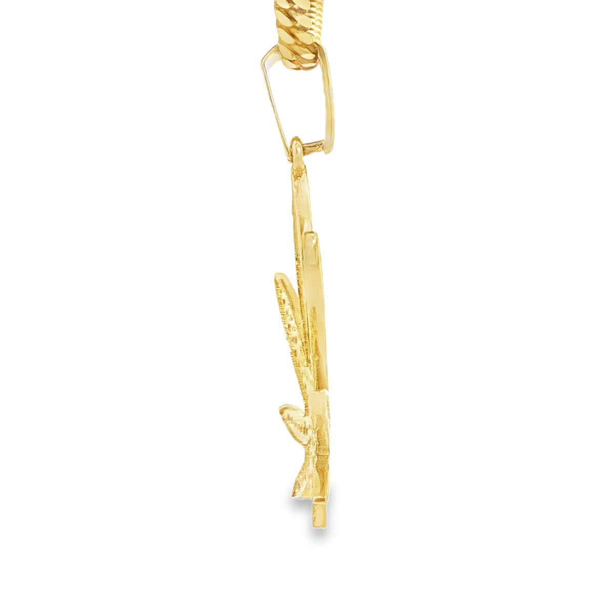 PENDANT 14KP 5.3G MARIJUANA CZ LEAF CZ BAIL