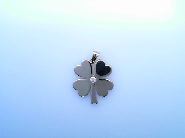 14K PENDENT 2.0G  CLOVER CZ CENTER CLOVER POLISHED