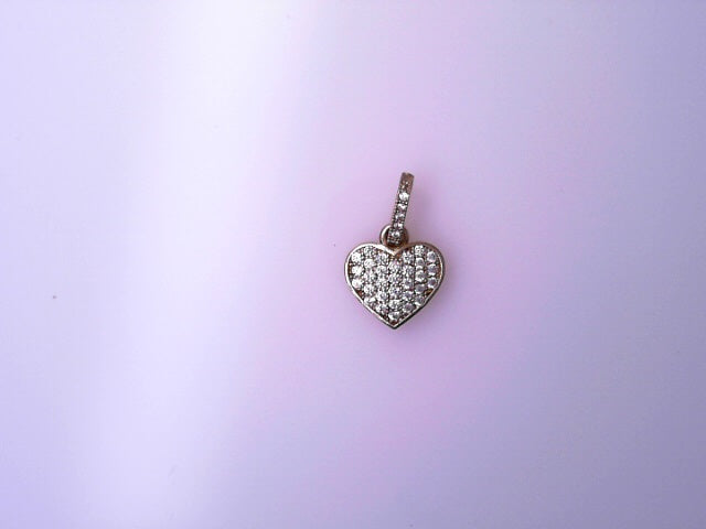 14K PENDANT  1.5G HEART CZ HEART CLUSTER