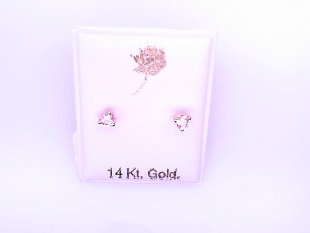 14 KARAT STUD EARRINGS WEIGHT: 0.8G : 5MM CZ CLEAR