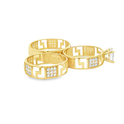 14 KARAT RING SIZE 7 WEIGHT: 2.0G : 5.5MM CZ GREEK