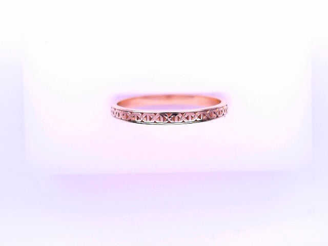 14 KARAT RING SIZE 7.5 WEIGHT: 1.7G : 1.7MM X PATT