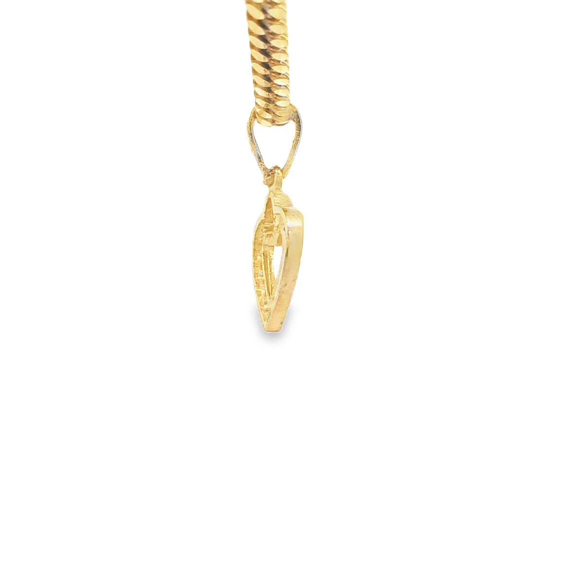 14 KARAT CHARM CZ HEART OPEN CENTER