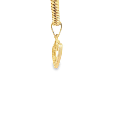 14 KARAT CHARM CZ HEART OPEN CENTER
