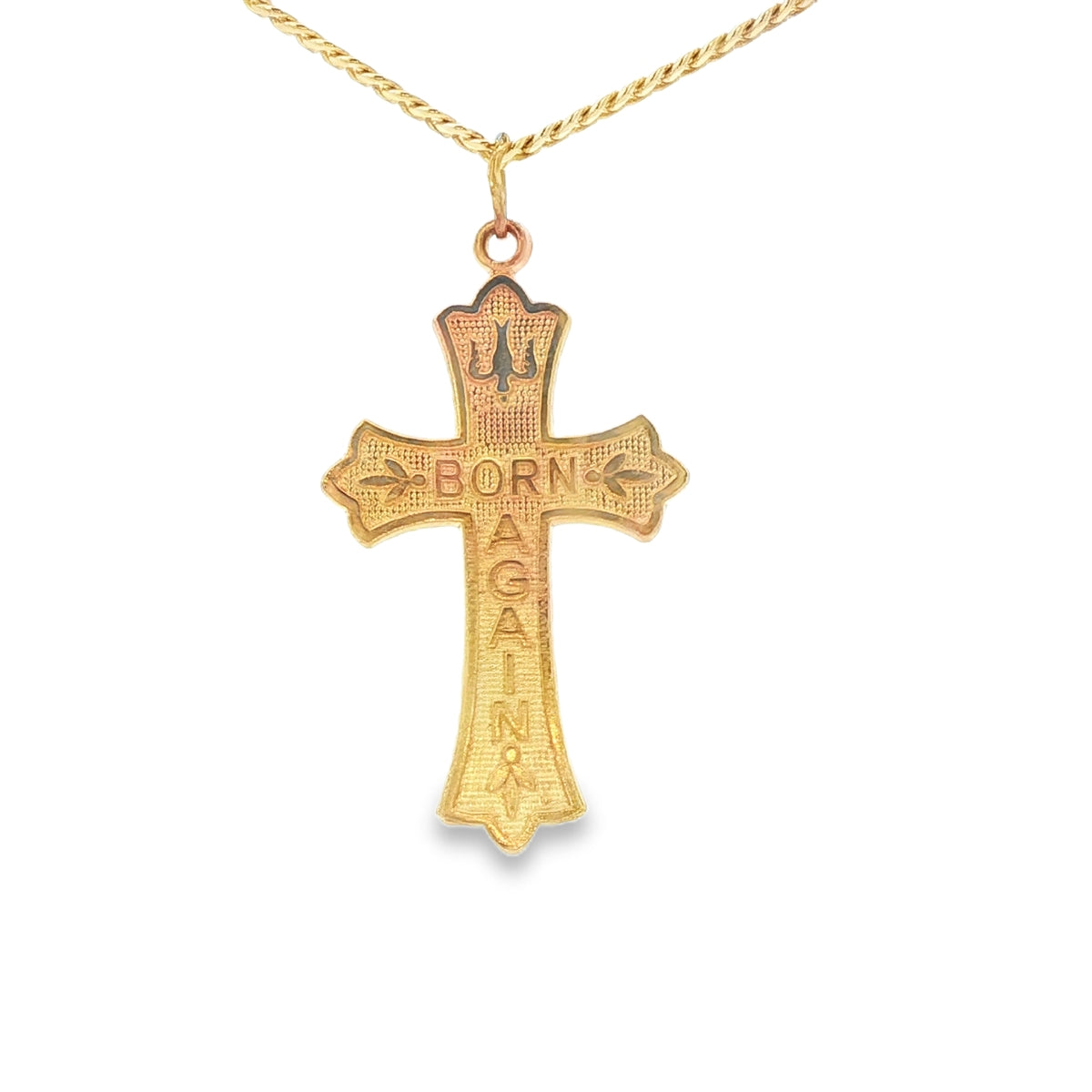 14 KARAT CHARM WEIGHT: 1.9G : CROSS BORN AGAIN