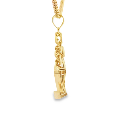 PENDANT 14K 3.2G STYLE LV INITIALS DANGLE CUBAN LI