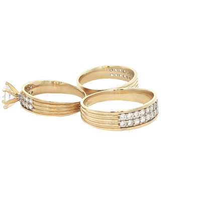 14 KARAT RING SIZE 10 WEIGHT: 3.9G : 5.7MM CZ 2 RO