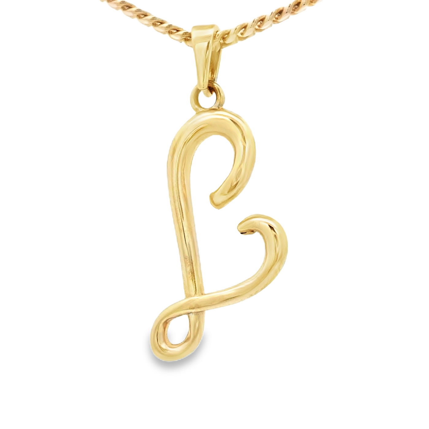 PENDANT 14K LETTER L SCRIPT POLISHED