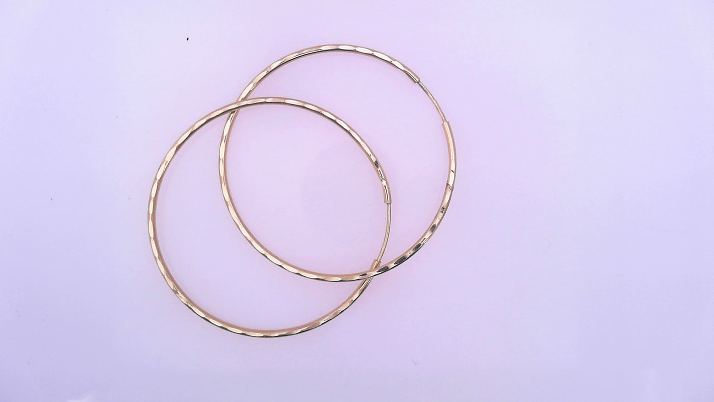 EARRINGS 14 KARAT MEDIUM HOOP EARRINGS WEIGHT: 1.7