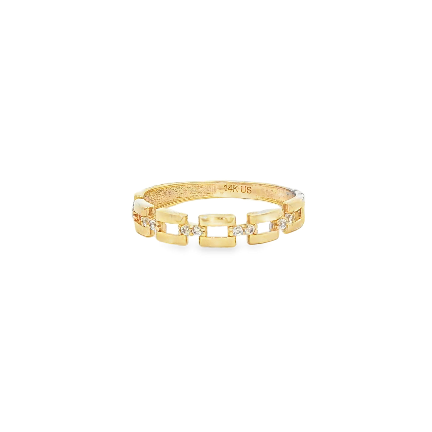14 KARAT RING SIZE 7 WEIGHT: 1.3G : 3.2MM CZ OPEN