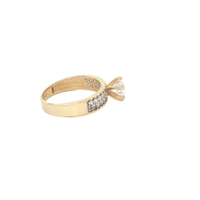 14 KARAT RING SIZE 7.5 WEIGHT: 3.5G : 4.9MM CZ SOL