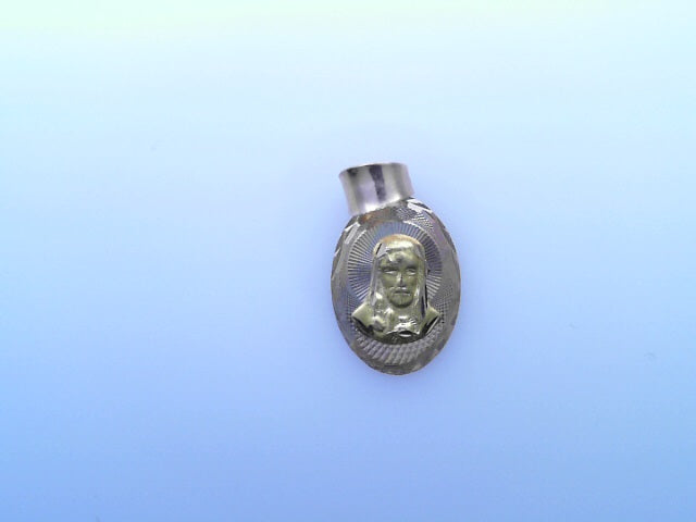 PENDANT 14K 0.8G JESUS DC OVAL JESUS FACE 3TONE