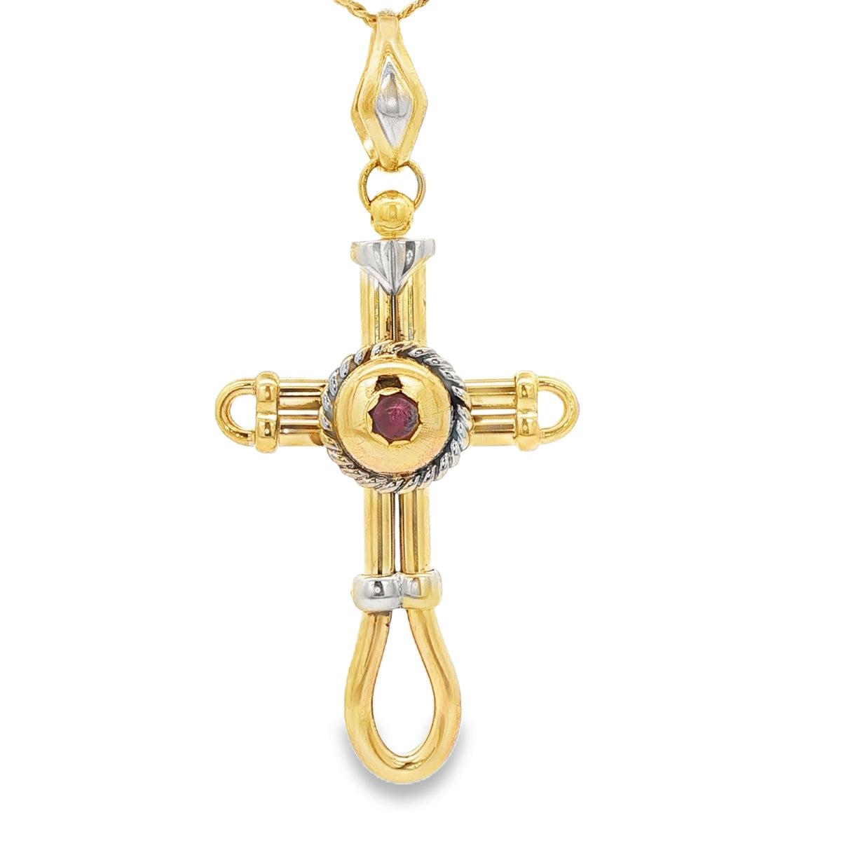 14K PENDANT NATURAL RUBY CABACHON