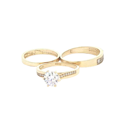 14 KARAT RING SIZE 6.75 WEIGHT: 2.4G : 2.8MM CZ SO
