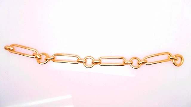 BRACELET 18K 38.3G 7.50'' BAR CIR OVAL ROUND LINK