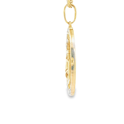 14K PENDENT 7.5G ANCHOR PLAQUE SATIN INSIDE FINISH
