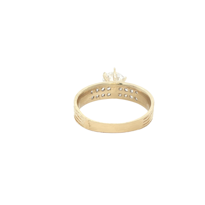 14 KARAT RING SIZE 7.5 WEIGHT: 3.5G : 4.8MM CZ SOL