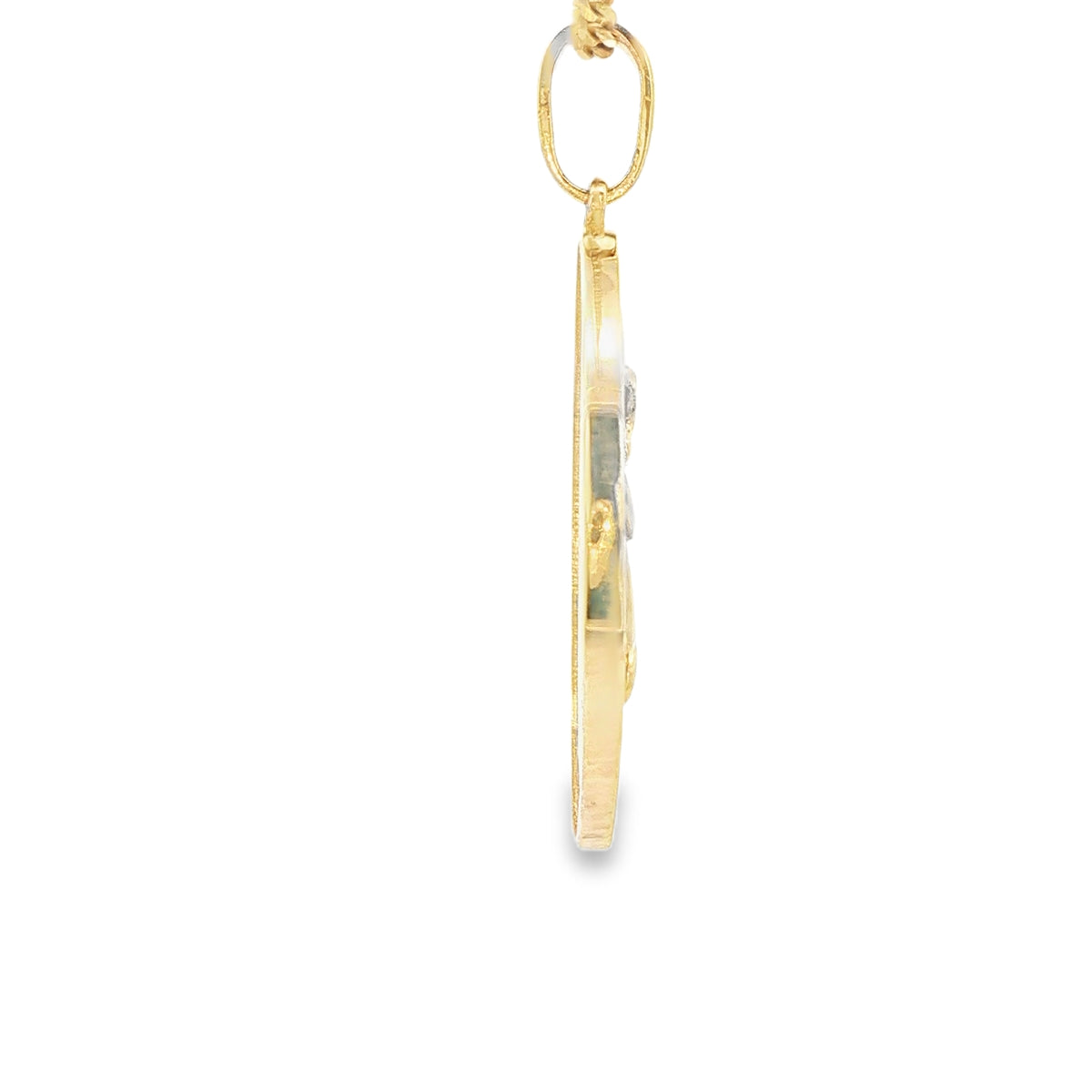 14K PENDENT 7.5G ANCHOR PLAQUE SATIN INSIDE FINISH
