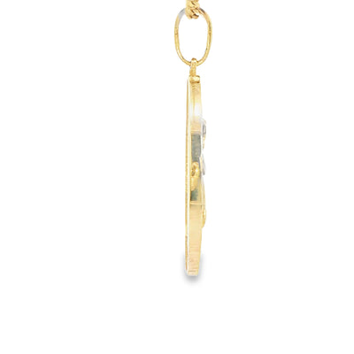 14K PENDENT 7.5G ANCHOR PLAQUE SATIN INSIDE FINISH