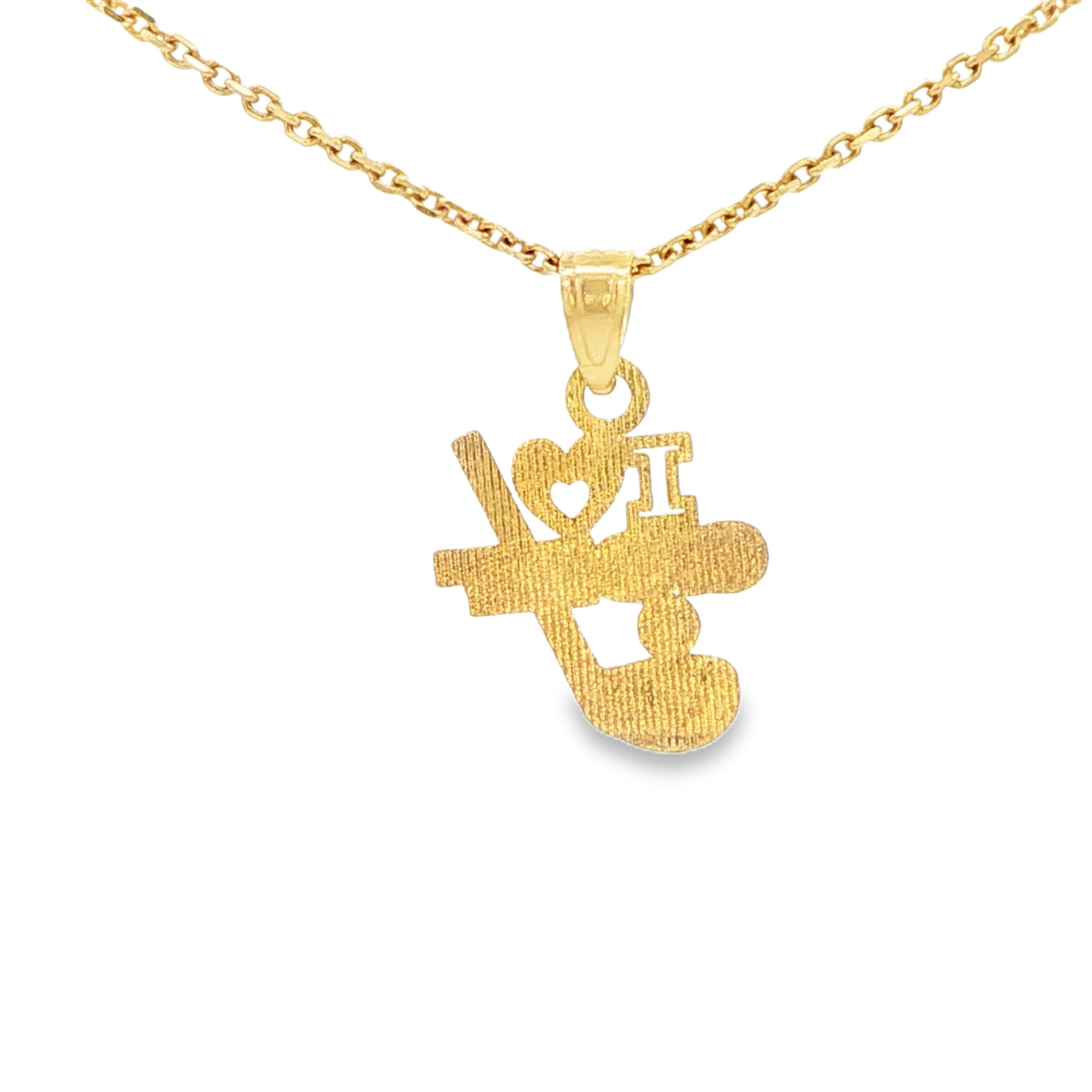 PENDANT 14K "I LOVE GOLF"