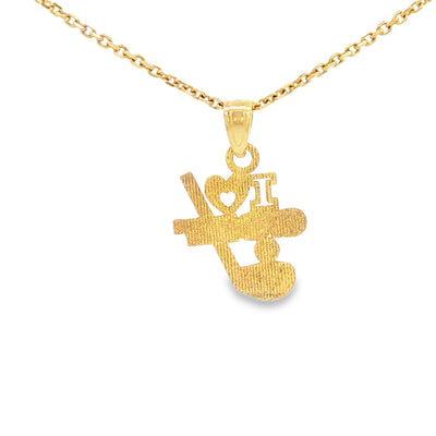 PENDANT 14K "I LOVE GOLF"