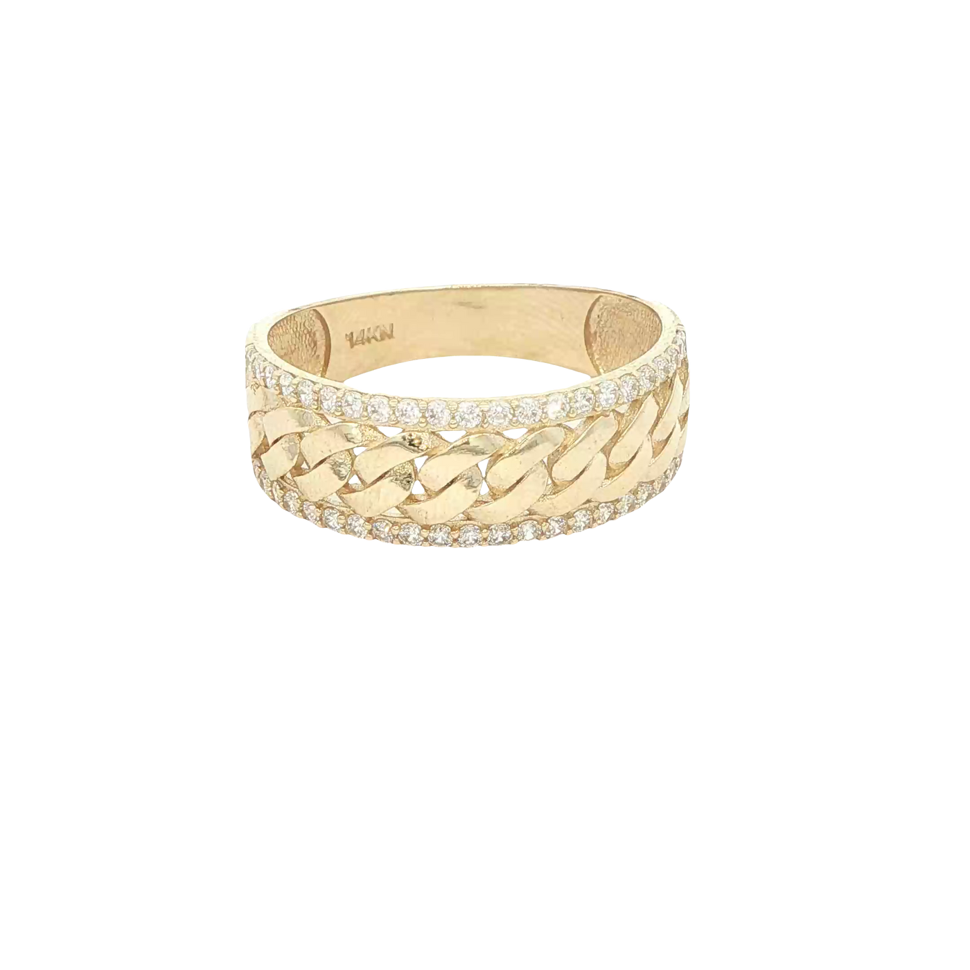 14 KARAT RING SIZE 10.25 WEIGHT: 3.8G : 7.5MM CZ C