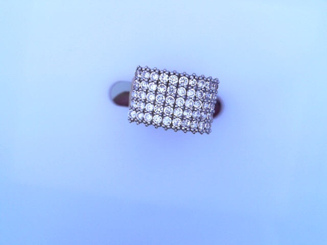 RING 14KR 5.9G BAND STYLE #6.5 CZ CLUSTER