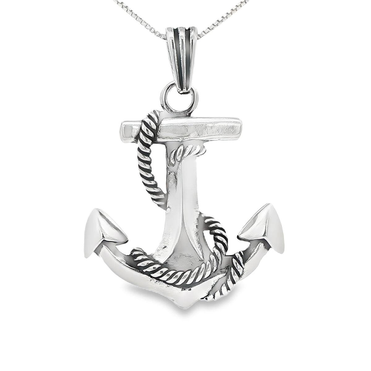 STERLING SILVER CHARM ANCHOR ROPE