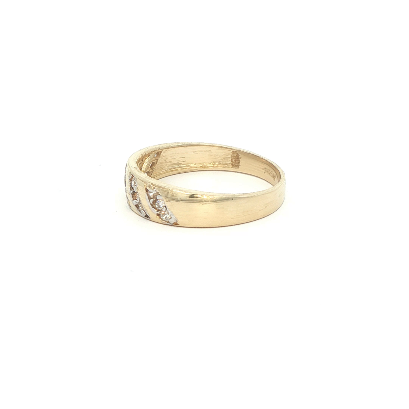 14 KARAT RING SIZE 7.5 WEIGHT: 2.5G : 4.5MM CZ 5 S