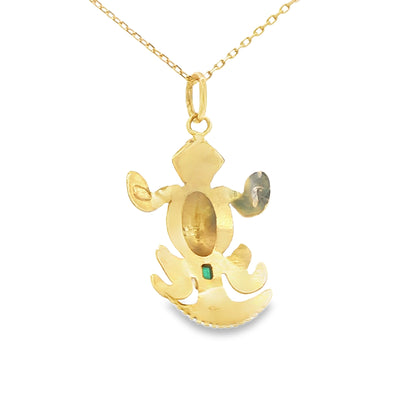 T 18KPENDENT  2.2G EMERALD0.18CT PRECOLOMBINOFROG