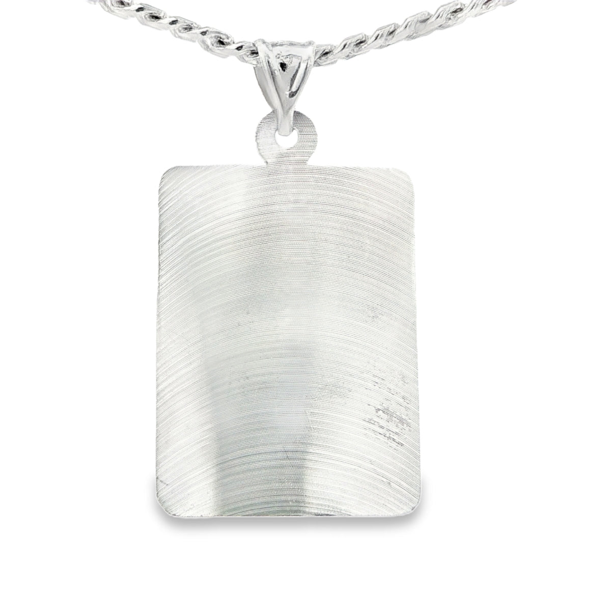 STERLING SILVER CHARM  GUADALUPE  RECTANGLE PLAQUE