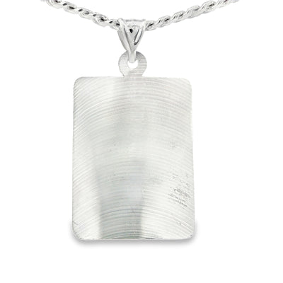 STERLING SILVER CHARM  GUADALUPE  RECTANGLE PLAQUE