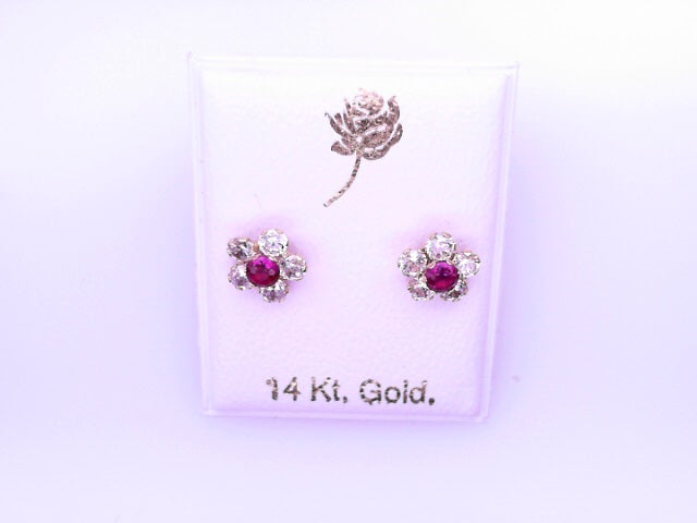 14 KARAT STUD EARRINGS WEIGHT: 0.7G : 5MM CZ CLEAR