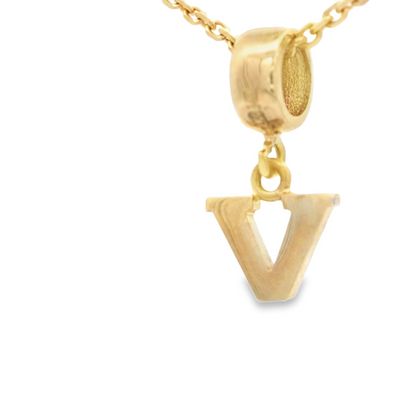 PENDANT 14K V Letter Bail Ring