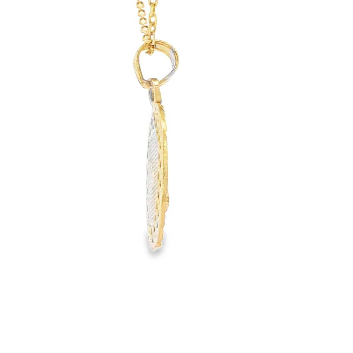 14 KARAT CHARM DC VIRGEN DE CARIDAD OVAL 2 TONE