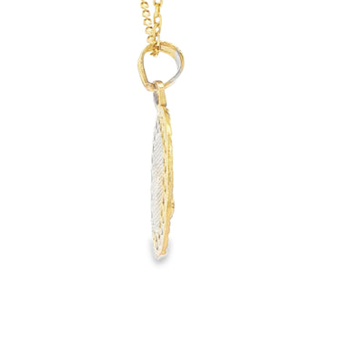 14 KARAT CHARM DC VIRGEN DE CARIDAD OVAL 2 TONE