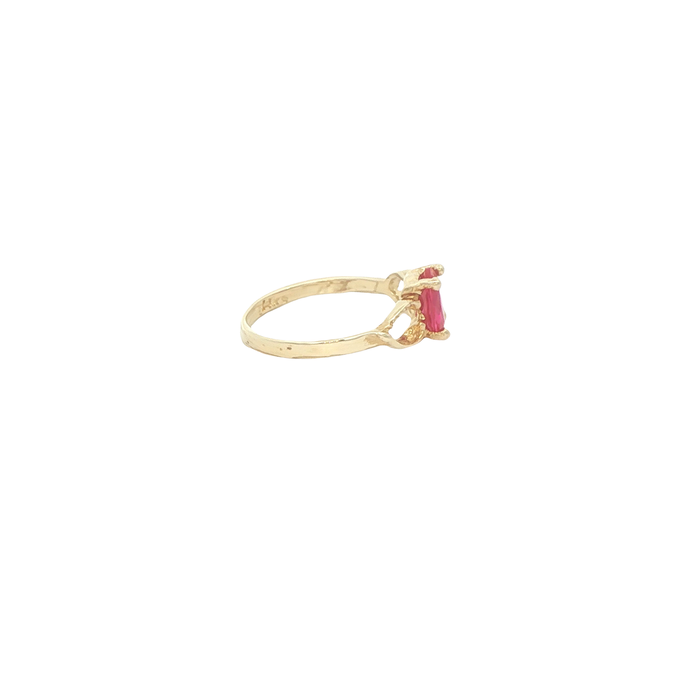 14 KARAT RING SIZE 1.75 WEIGHT: 0.9G : CZ RED OVEK