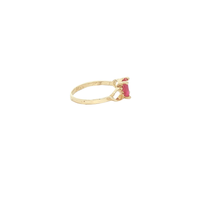 14 KARAT RING SIZE 1.75 WEIGHT: 0.9G : CZ RED OVEK