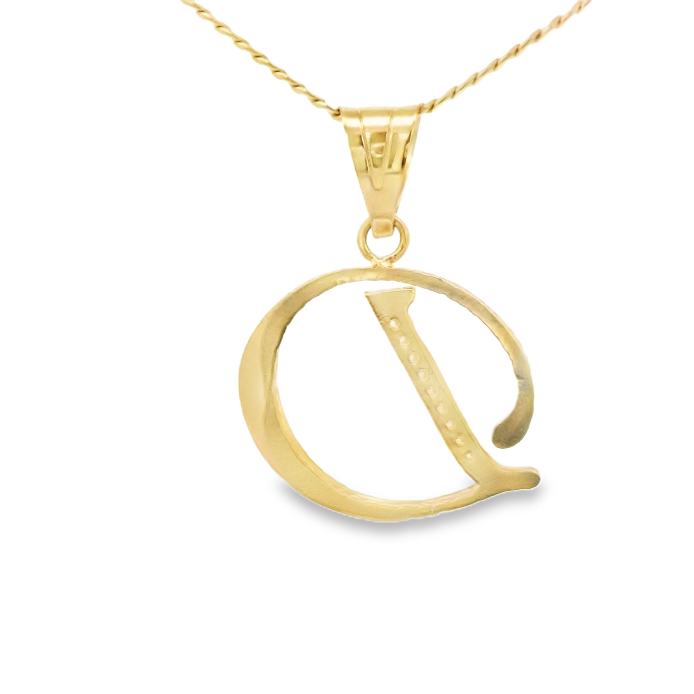 PENDANT 14K 2.0G CZ LETTER D