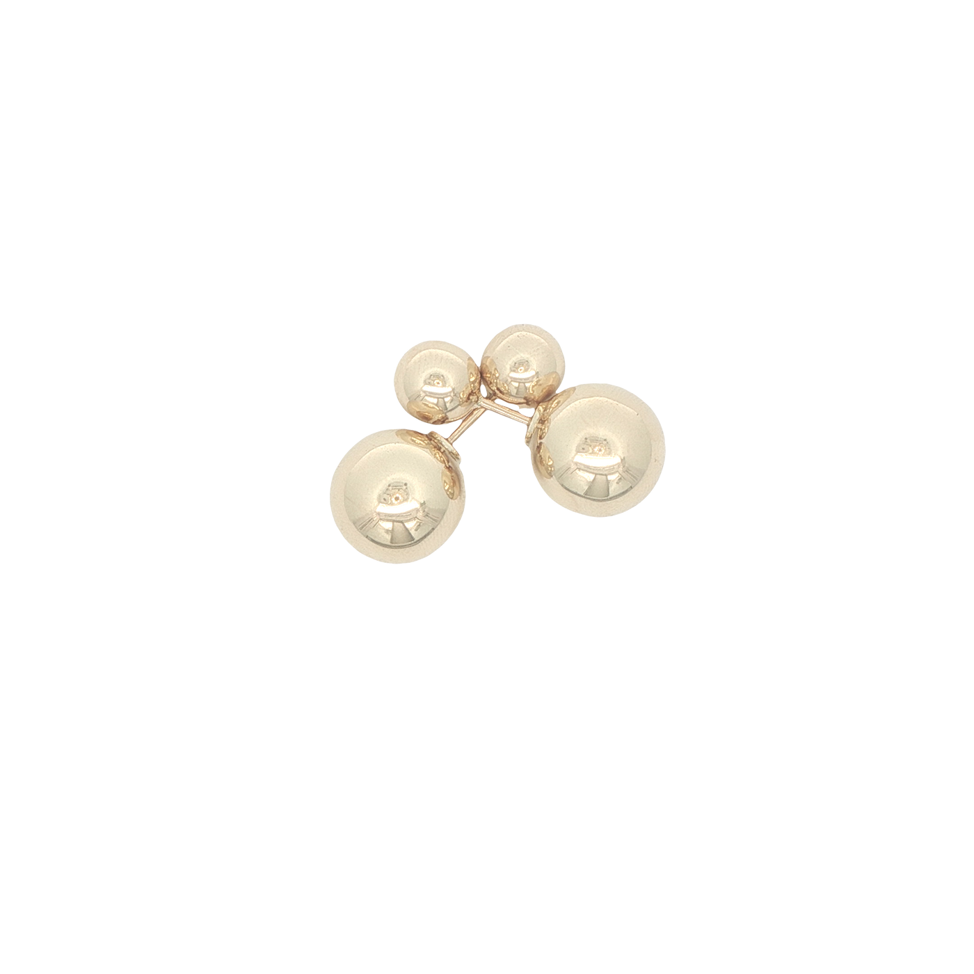 14 KARAT STUD EARRINGS DOUBLE END BALLS SMALL LARGE