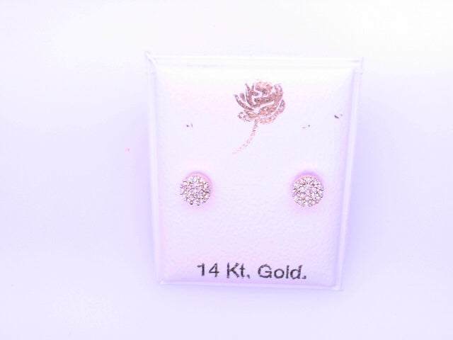 14 KARAT STUD EARRINGS WEIGHT: 0.8G : 5MM CZ CLEAR