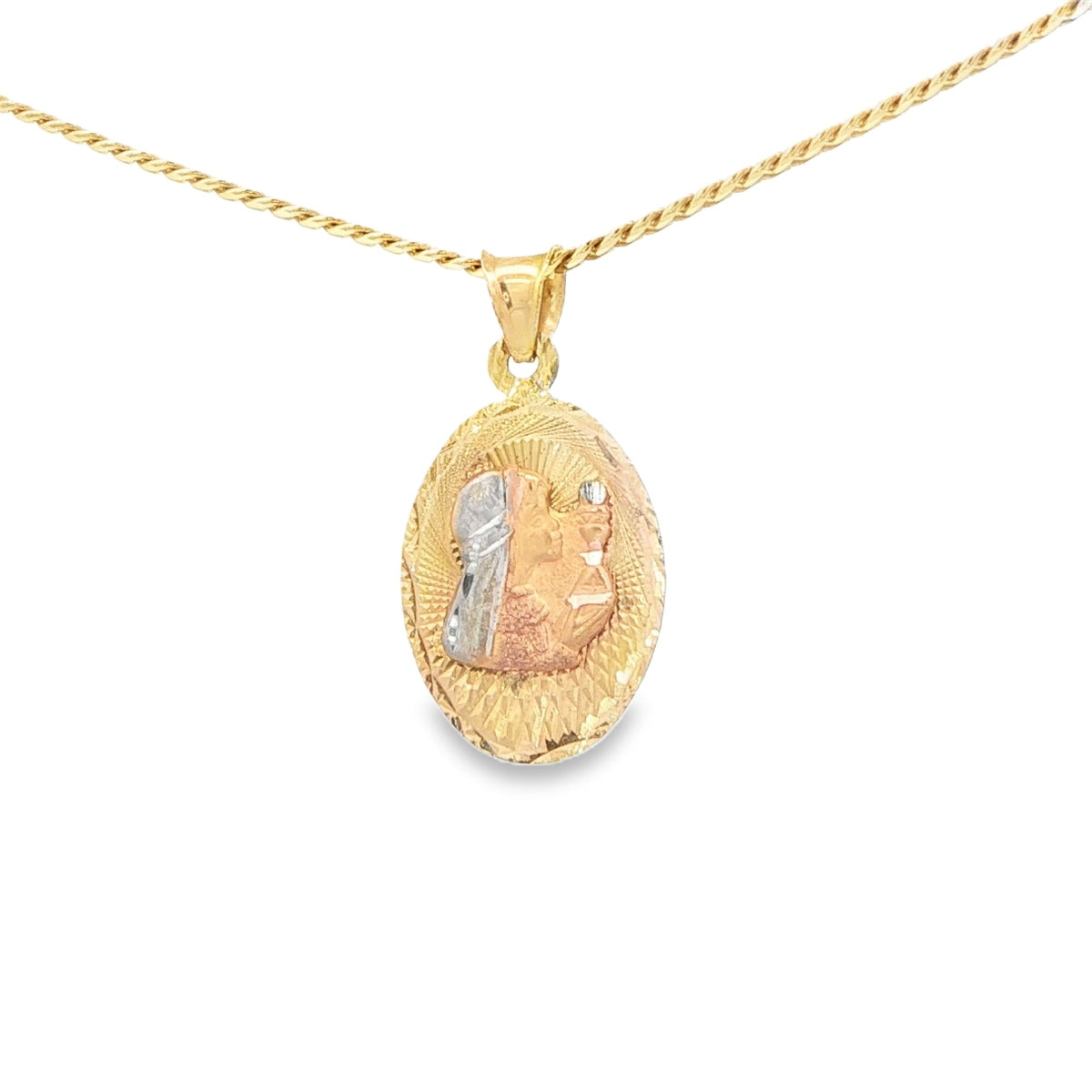 14K   PENDENT  FIRST COMMUNION  GIRL MEDAL