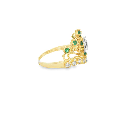 14 KARAT RING SIZE 7 WEIGHT: 3.1G : CZ QUINCE 15 G