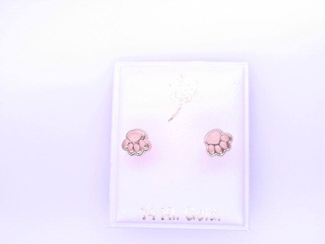 14 KARAT STUD EARRINGS WEIGHT: 0.8G : 5MM CZ CLEAR
